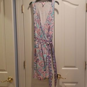 LILLY PULITZER Shell Print Wrap Dress Size M